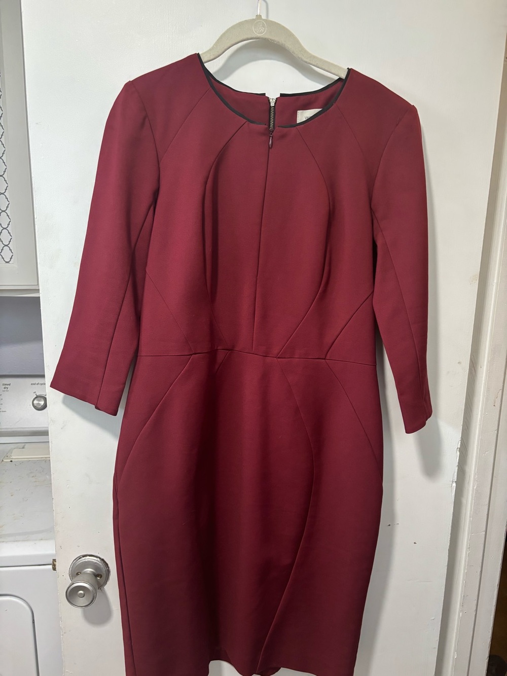 Veronika Maine Corporate Sheath Wiggle Dress Work Pencil Wine Red Sz Au 14 US 10